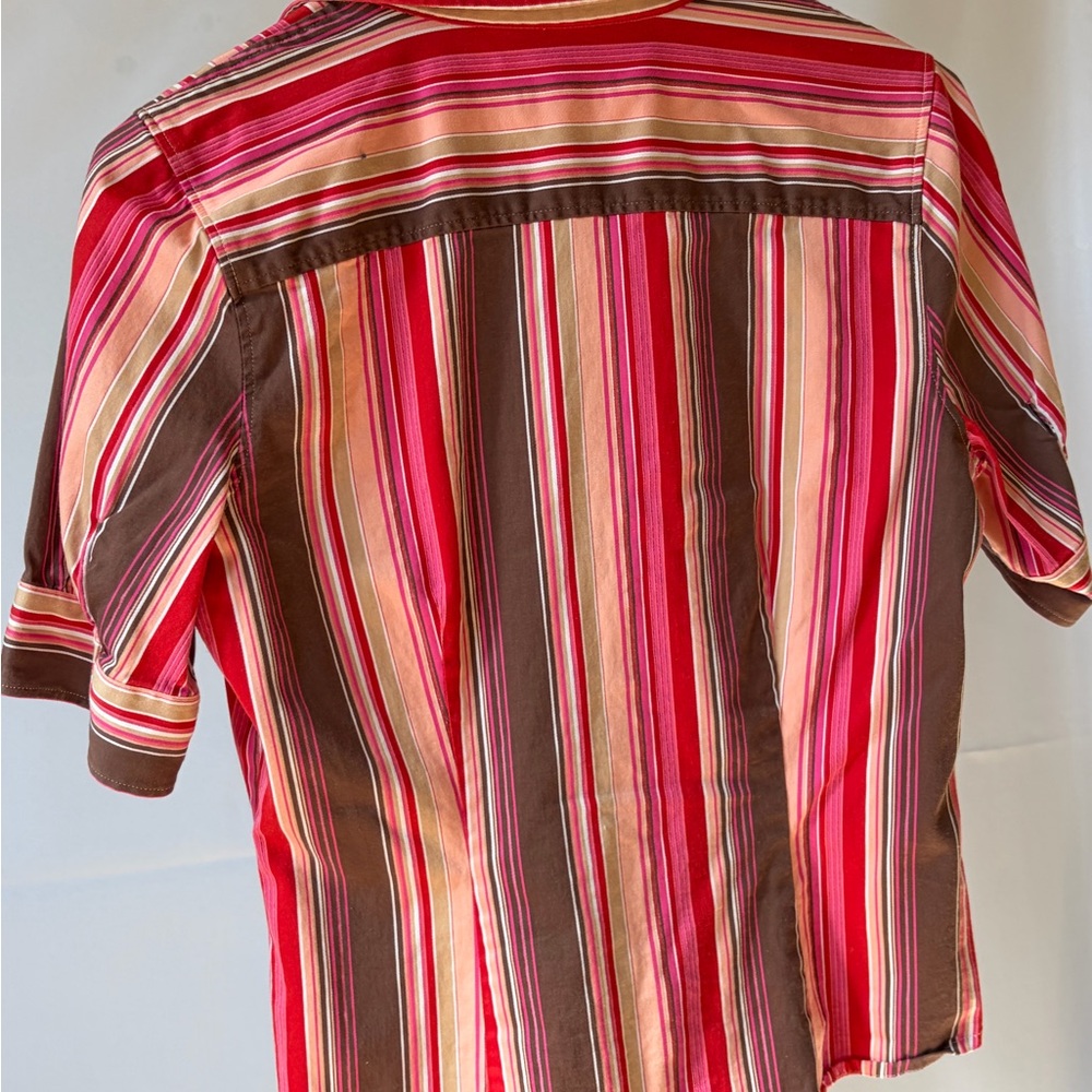 The Limited Red and Brown Striped Men's Shirt